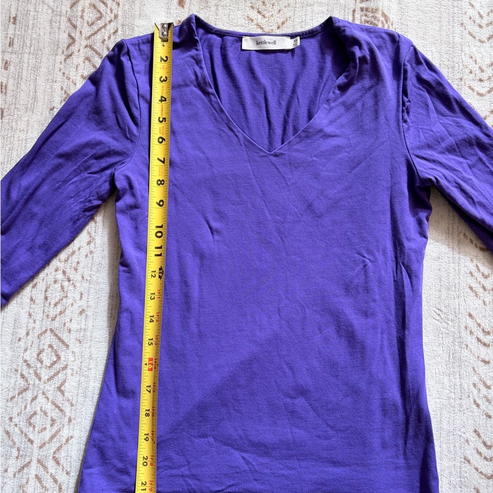 Elegant Purple Long Sleeve V-Neck Top